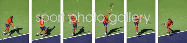 Rafael Nadal Spain Six Stage Serve Sequence Collage Indian Wells 2022