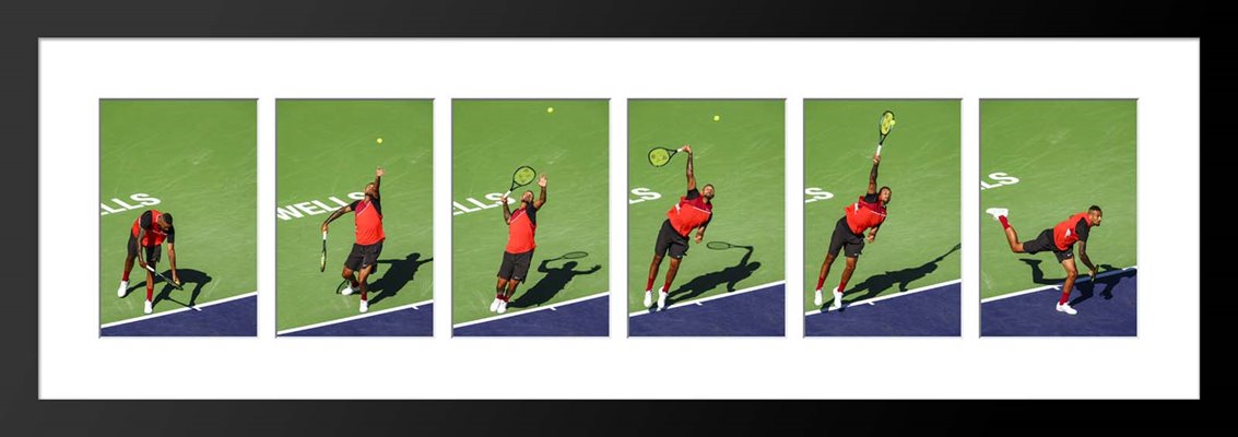 Nick Kyrgios Australia 6 Stage Serve Sequence Collage Indian Wells 2022