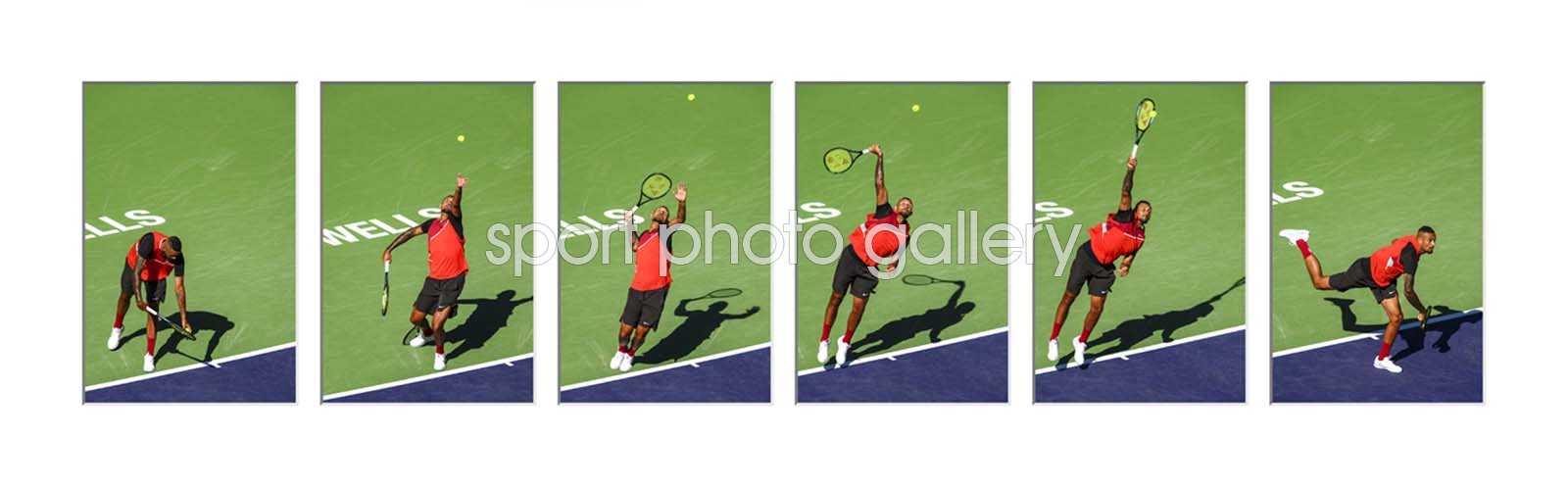 Nick Kyrgios Australia 6 Stage Serve Sequence Collage Indian Wells 2022
