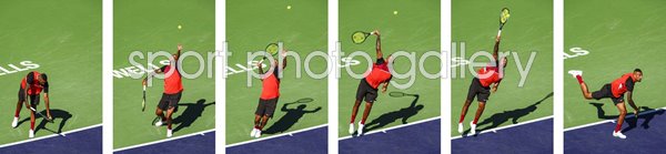 Nick Kyrgios Australia 6 Stage Serve Sequence Collage Indian Wells 2022