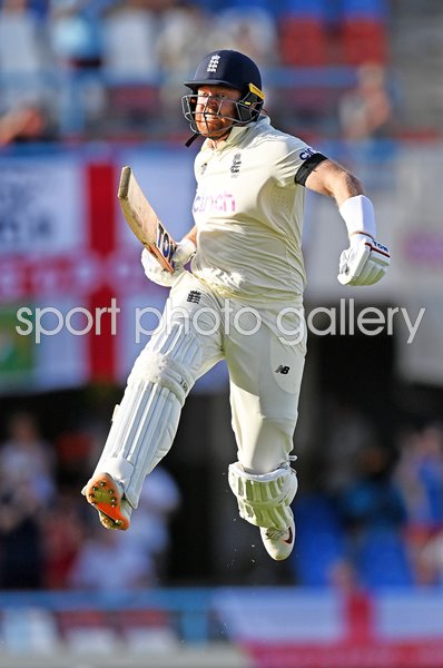 Jonathan Bairstow England celebrates v West Indies Antigua Test 2022