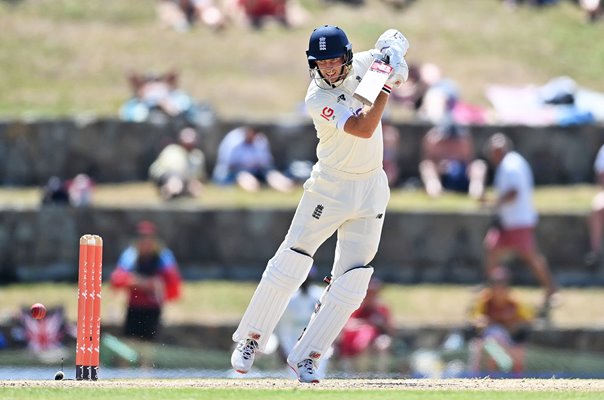 Joe Root England batting v West Indies Antigua Test 2022