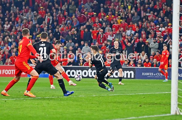 Gareth Bale Wales scores v Austria World Cup Qualifier Cardiff 2022