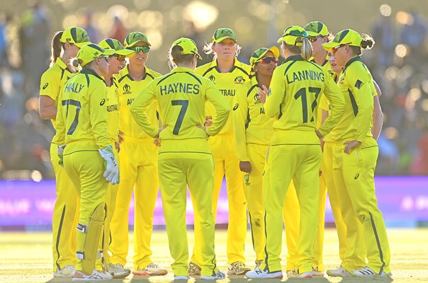 Australia Team Huddle Women's Cricket World Cup Final 2022