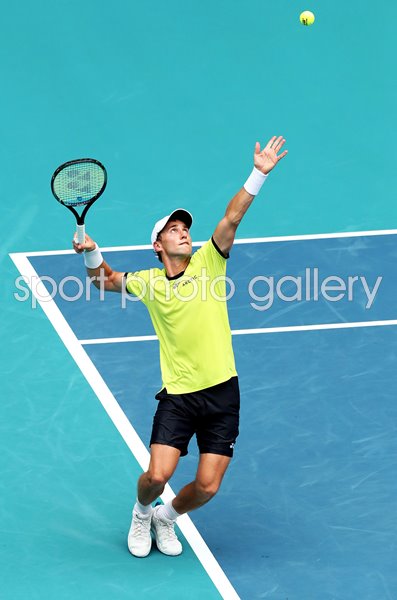 Casper Ruud Norway serves Miami Open Final 2022
