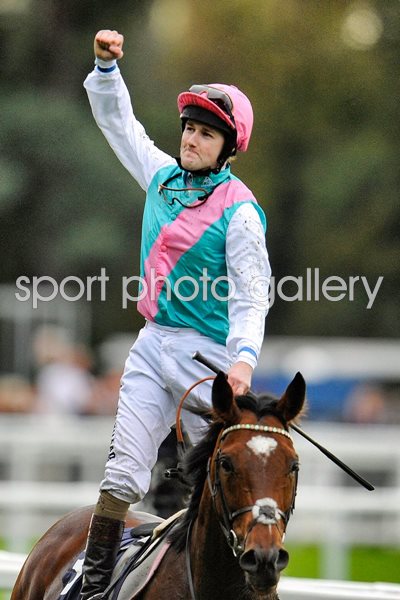 Tom Quelly celebrates Frankel last win 2012