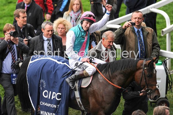 Tom Quelly celebrates Frankel last win 2012