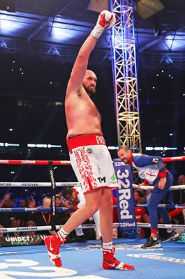 Tyson Fury celebrates v Dillian Whyte Heavyweight Boxing Wembley 2022