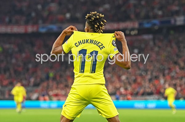Samu Chukwueze Villareal scores v Bayern Quarter Final Champions League 2022