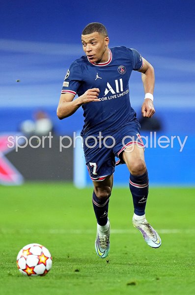 Kylian Mbappe Paris Saint-Germain v Real Madrid Champions League 2022
