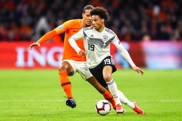 Leroy Sane of Germany v Virgil van Dijk Netherlands Amsterdam Euro 2020