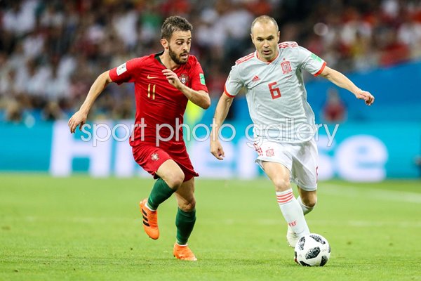Bernardo Silva Portugal v Andres Iniesta Spain World Cup 2018