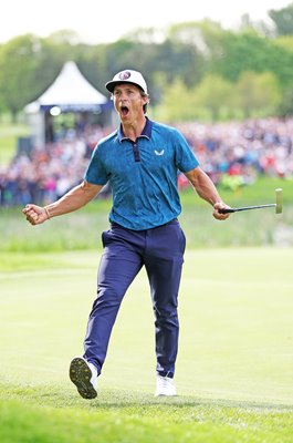 Thorbjorn Olesen Denmark celebrates British Masters win Belfry 2022