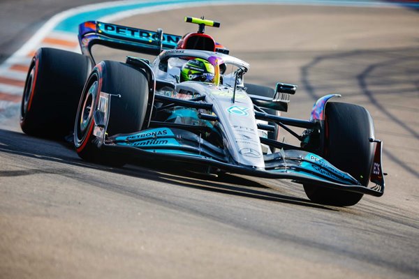 Lewis Hamilton Great Britain Driving Mercedes Miami 2022