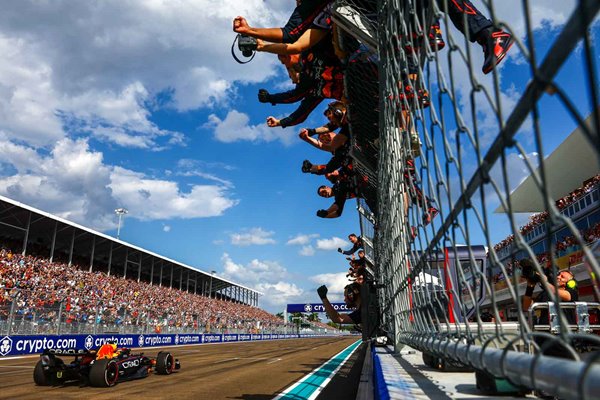 Red Bull celebrate Max Verstappen win F1 Miami Grand Prix 2022