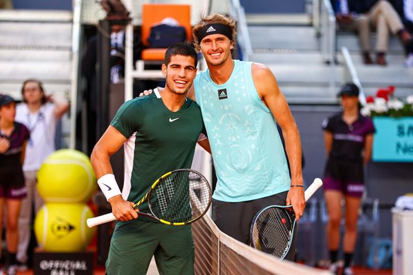 Carlos Alcaraz Spain & Alexander Zverev Germany Madrid Open Final 2022