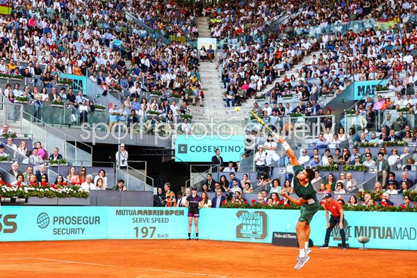 Carlos Alcaraz Spain serves Madrid Open win 2022