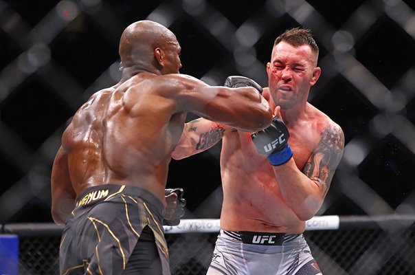 Kamaru Usman punches Colby Covington UFC New York 2021