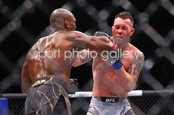 Kamaru Usman punches Colby Covington UFC New York 2021