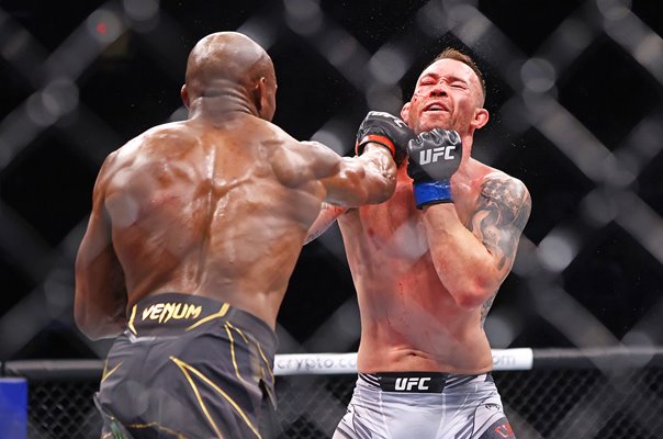 Kamaru Usman punches Colby Covington UFC 268 New York 2021