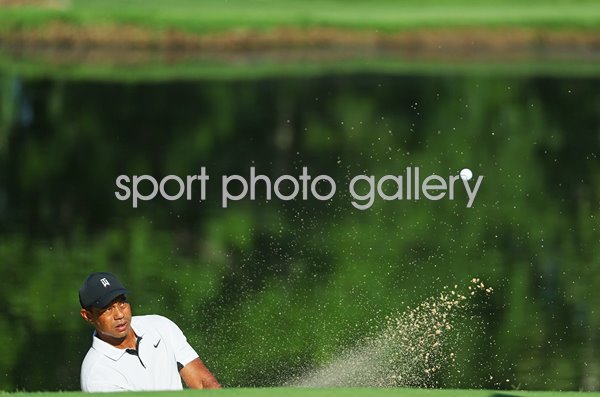 Tiger Woods USA bunker USPGA Championship Tulsa 2022
