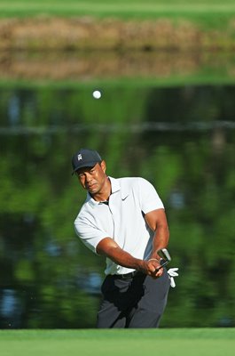 Tiger Woods USA chips USPGA Championship Tulsa 2022