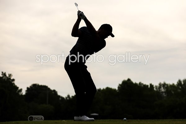 Tiger Woods silhouette USPGA Southern Hills CC Tulsa 2022