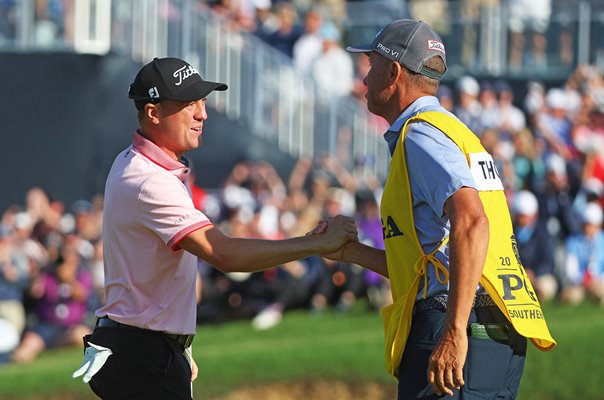 Justin Thomas & caddie Jim "Bones" Mackay USPGA Southern Hills 2022