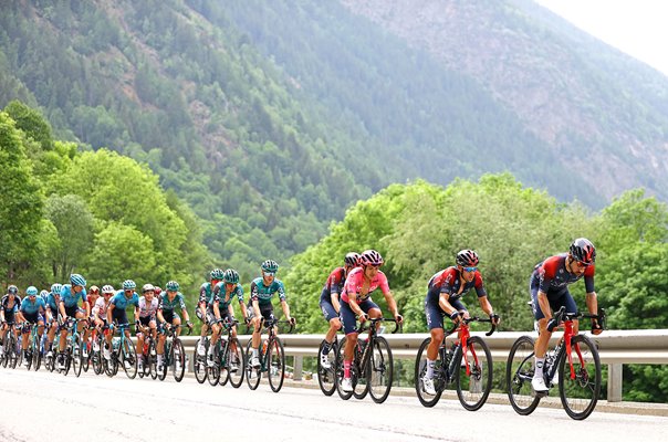 Richard Carapaz Ecuador and Team Ineos Stage 15 Giro d'Italia 2022 
