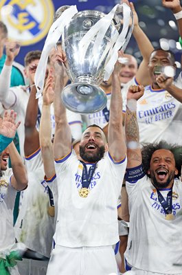 Karim Benzema Real Madrid Champions League Trophy Paris 2022