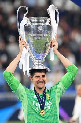 Thibaut Courtois Real Madrid Champions League Trophy Paris 2022