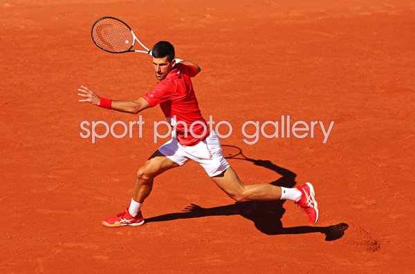 Novak Djokovic Serbia running forehand French Open Paris 2022