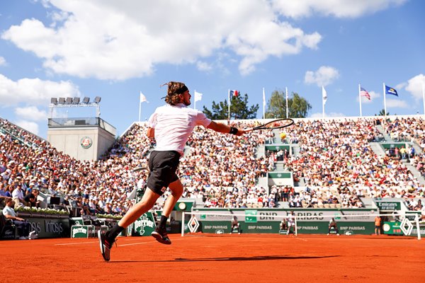 Stefanos Tsitsipas Greece forehand French Open Paris 2022