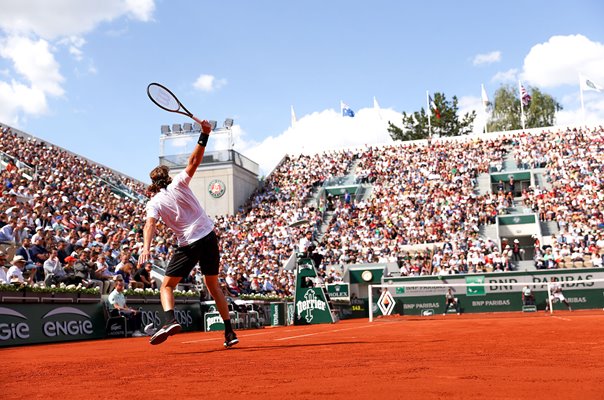 Stefanos Tsitsipas Greece backhand French Open Paris 2022