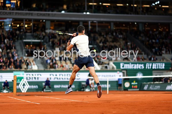 Carlos Alcaraz Spain forehand French Open Paris 2022