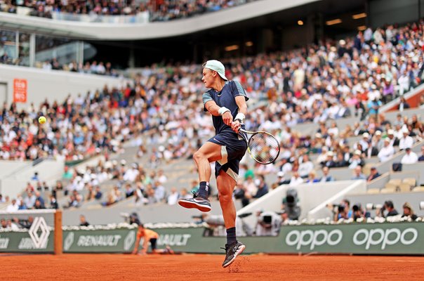 Holger Rune Denmark high backhand French Open Paris 2022