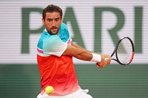 Marin Cilic Croatia backhand French Open Paris 2022