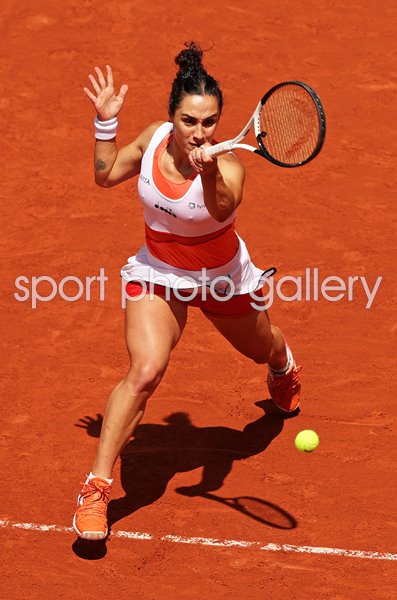 Martina Trevisan Italy plays a forehand French Open 2022