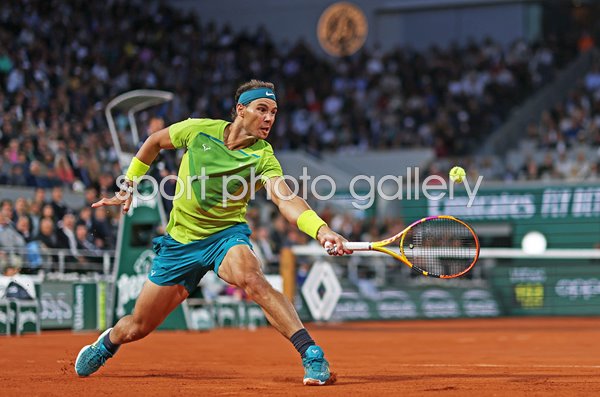 Rafael Nadal Spain stretch backhand French Open Paris 2022