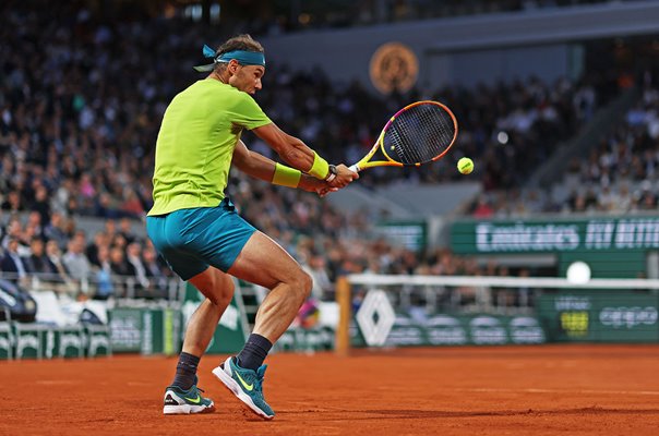 Rafael Nadal Spain backhand power French Open Paris 2022