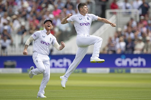 Matthew Potts England celebrates v New Zealand Lord's Test Match 2022