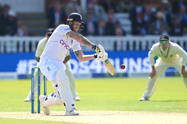 Ben Stokes England drives v New Zealand Lord's Test Match 2022