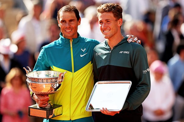 Rafael Nadal Spain & Casper Ruud Norway French Open Final 2022