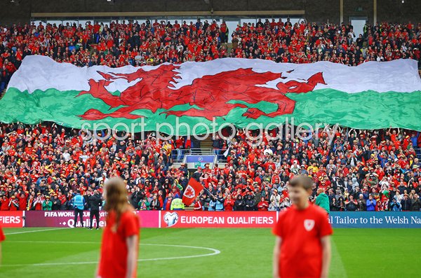 Wales fans v Ukraine World Cup Qualifier Cardiff 2022