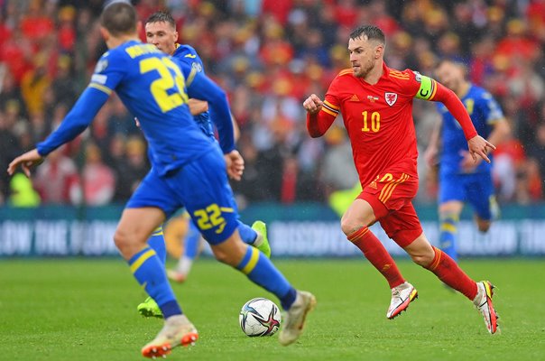 Aaron Ramsey Wales v Ukraine World Cup Qualifier Cardiff 2022