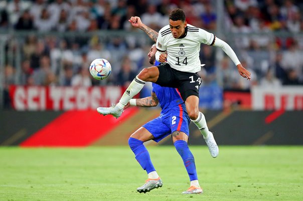 Jamal Musiala Germany v Kyle Walker England Nations League 2022