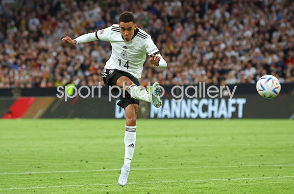 Jamal Musiala Germany shoots v England Nations League Munich 2022