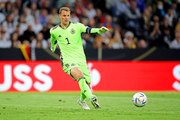 Manuel Neuer Germany Goal Keeper passes v England Nations League 2022