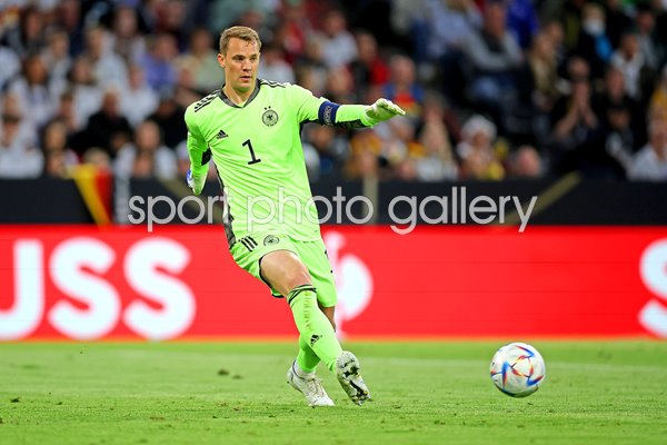 Manuel Neuer Germany Goal Keeper passes v England Nations League 2022