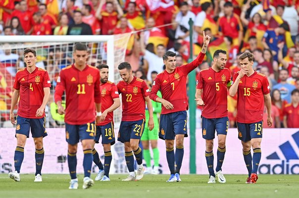 Alvaro Morata Spain scores v Portugal Nations League 2022